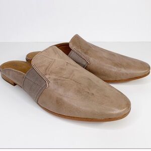 FRYE | Terri Gore Leather Slip On Grey Mule